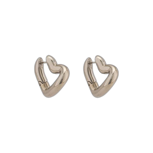Balenciaga Heart Loop Earrings 'Shiny Silver'