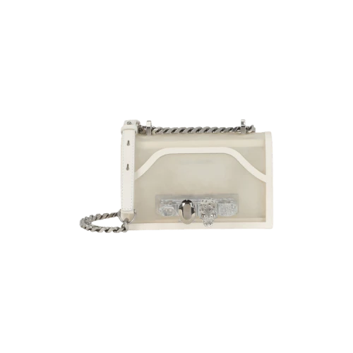 Alexander McQueen Mini Jeweled Shoulder Bag White