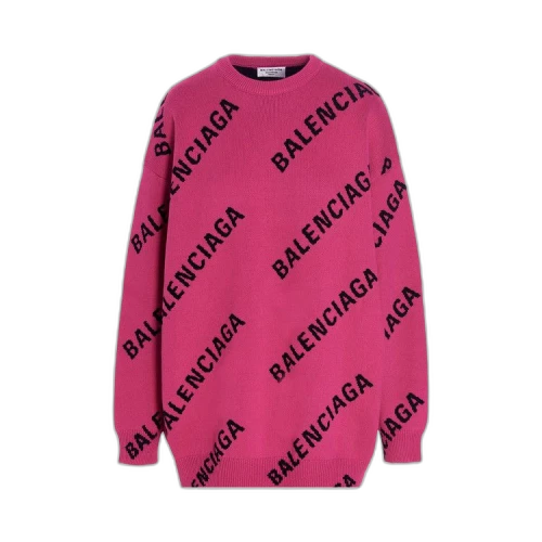 Balenciaga Logo Jacquard Sweater 'Pink'