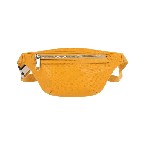 Gucci Embossed Leather Belt Bag Yellow