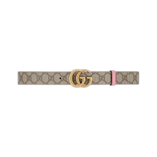 Gucci GG Marmont Reversible Belt 'Beige Ebony/Butterfly Pink'