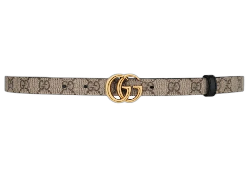 Gucci GG Marmont Reversible Thin Belt Beige/Black