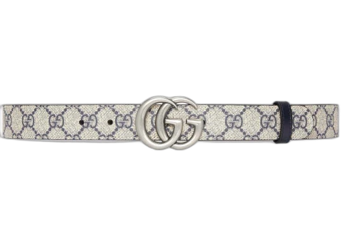 Gucci GG Marmont Reversible Belt Beige/Navy