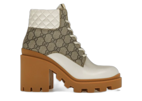 Gucci GG Ankle Boot Beige White (Women's)