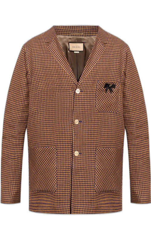 Gucci GG-Bow Check Blazer Brown