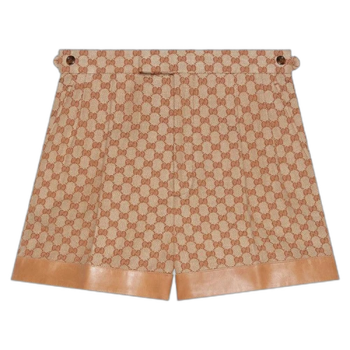 Gucci GG Linen Canvas Shorts 'Beige/Ebony'