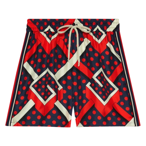 Gucci G Dot Labryinth Print Shorts 'Ivory/Red'