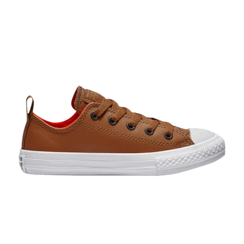 Converse Chuck Taylor All Star Puffer Stitch Low GS 'Burnt Caramel Bright Poppy'