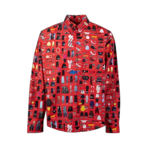 Balenciaga Long-Sleeve Large Fit Shirt 'Red'