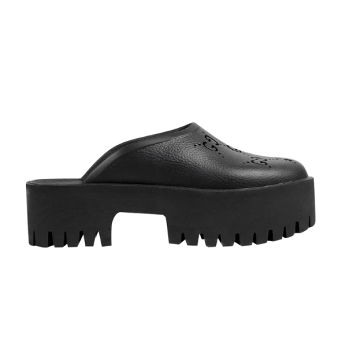 Gucci Platform Perforated G Sandal 'Black' (Women's)