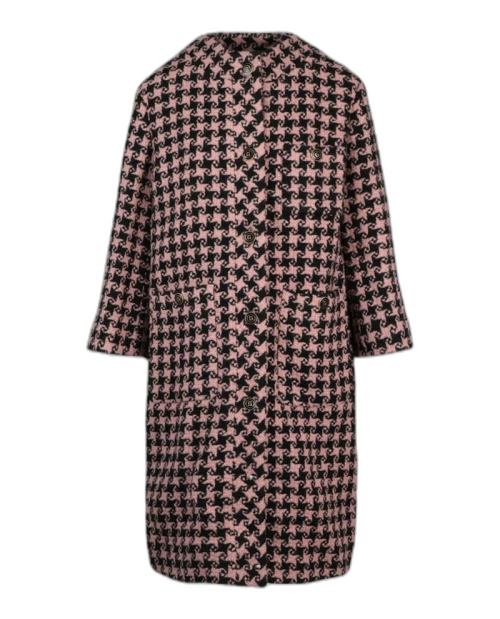 Gucci Houndstooth Patterned Coat Black Pink