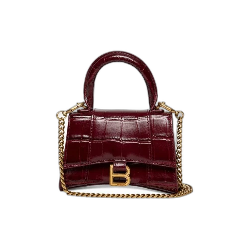 Balenciaga Hourglass XS Shoulder Bag 'Dark Red'