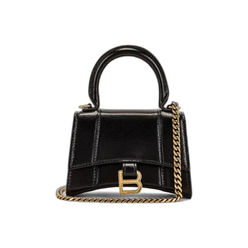 Balenciaga Hourglass Top Handle Mini Handbag With Chain 'Black'