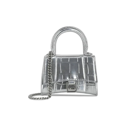 Balenciaga Hourglass Mini Bag With Chain 'Silver'