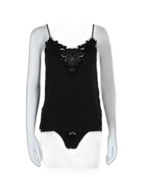 Gucci Silk Two-Piece Lingerie Set Black