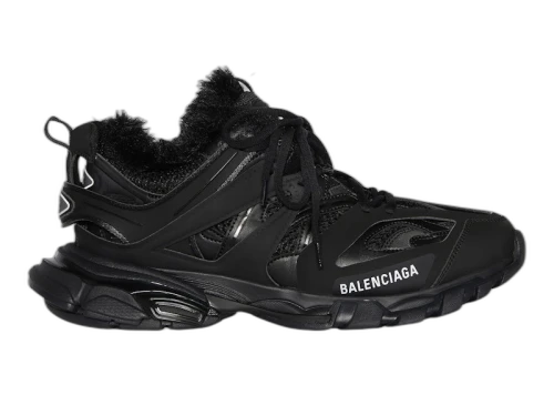 Balenciaga Track Faux Fur Black Black