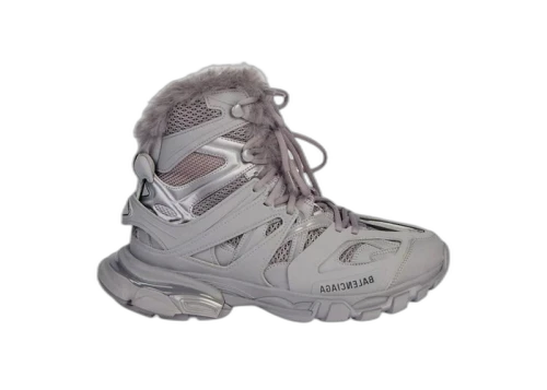 Balenciaga Track Hike Boots Faux Fur Grey