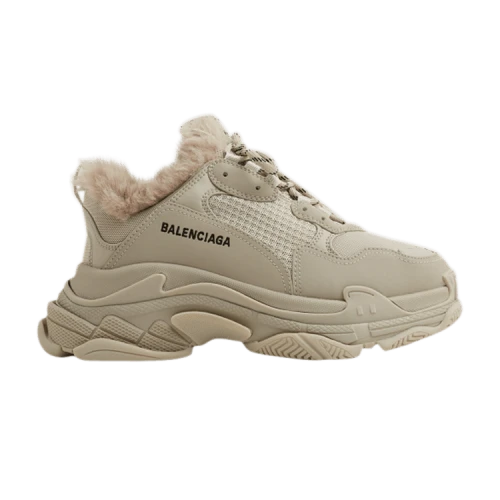 Balenciaga Triple S Sneaker 'Fake Fur - Beige' (Women's)