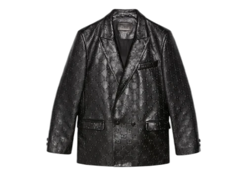 Gucci GG Leather Jacket Black