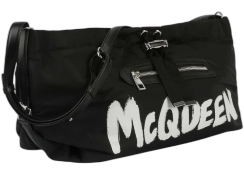 Alexander McQueen The Bundle Graffiti Bag Black/White