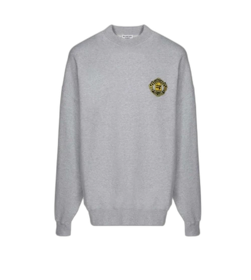 Balenciaga Oversize Quest Logo Sweatshirt Grey