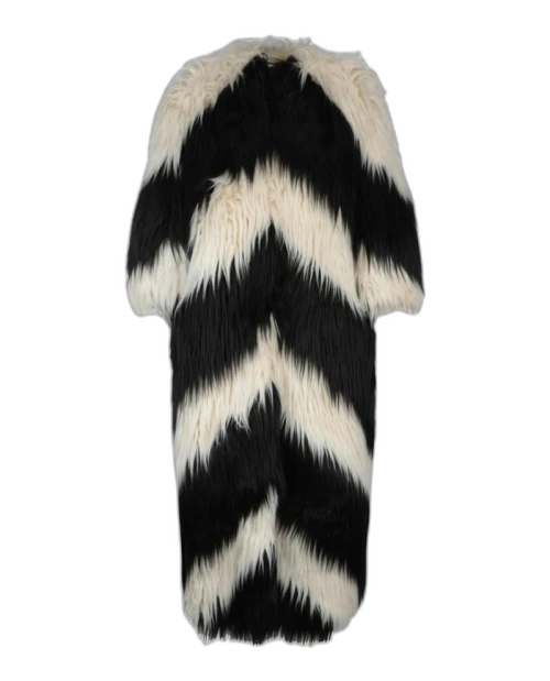 Gucci Shag Faux Fur Coat White/Black