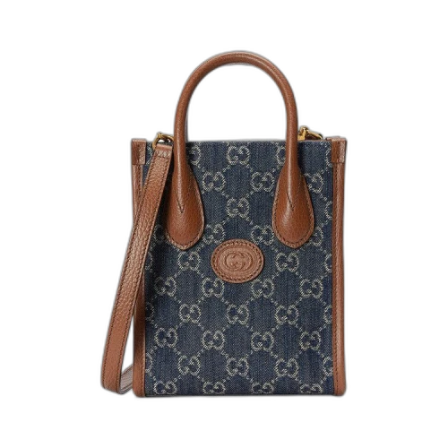 Gucci Mini Tote Bag With Interlocking G 'Blue/Ivory'