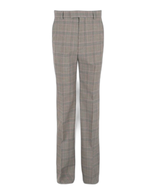 Gucci Prince Of Wales Wool Check Pants Grey