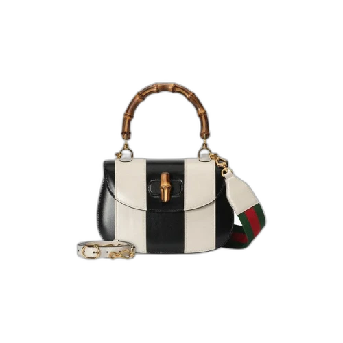 Gucci Bamboo 1947 Medium Top Handle Bag 'Black/White'
