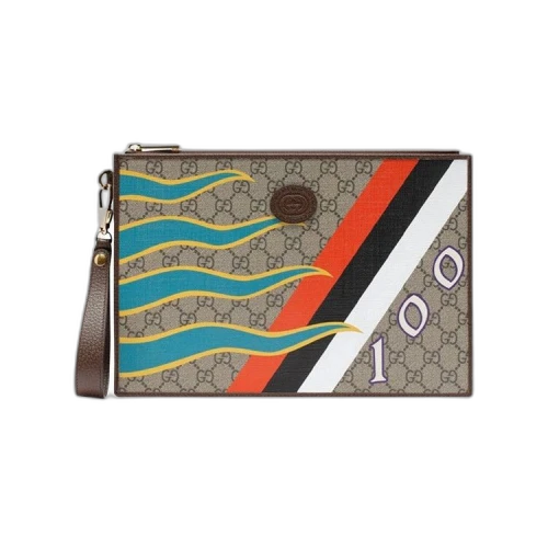 Gucci Interlocking GG Patch "Gucci 100" Pouch 'GG Supreme'