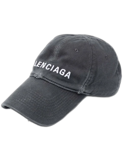 Balenciaga Washed Out Baseball Cap Dark Grey
