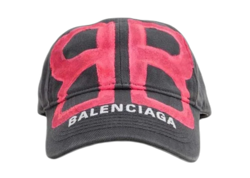 Balenciaga BB Sprayed Cap Baseball Cap Grey Pink