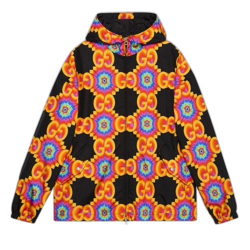 Gucci GG Kaleidoscope Water Repellent Jacket 'Black/Orange'