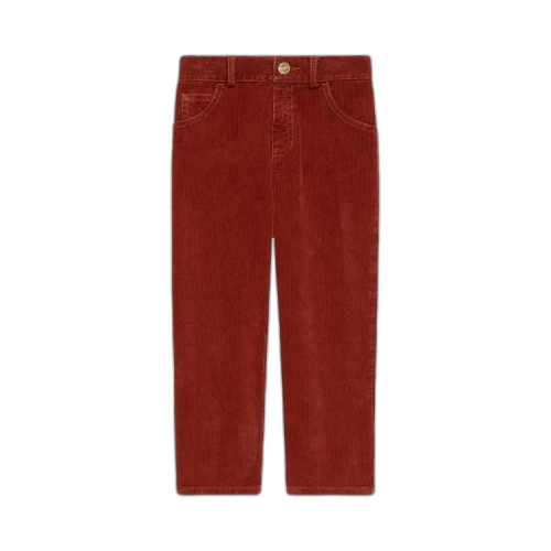 Gucci Kids Horsebit Corduroy Pants 'Red'