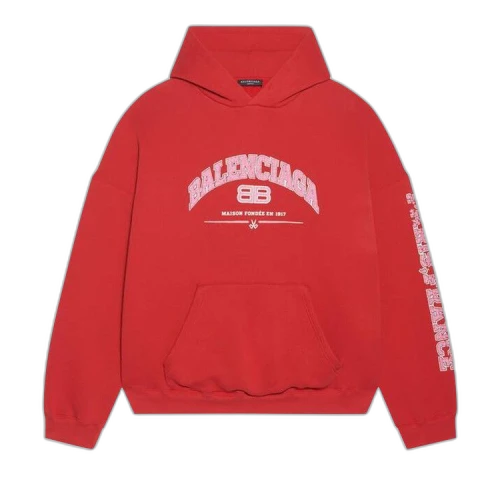 Balenciaga Wide Fit Hoodie 'Red/Orange/Whte'