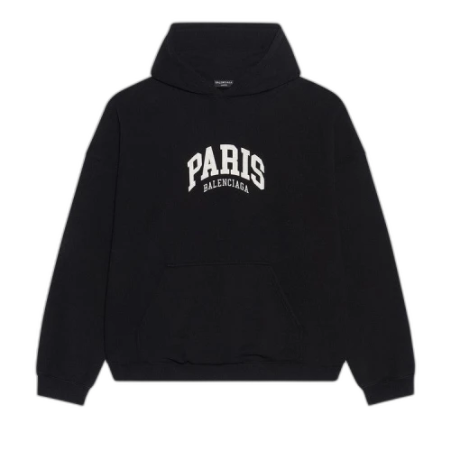 Balenciaga Cities Paris Hoodie Wide Fit 'Black'