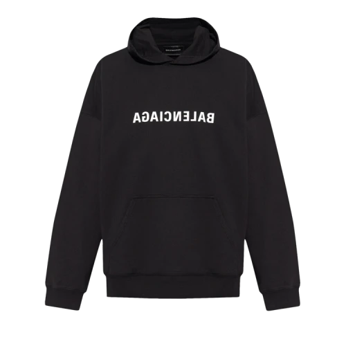 Balenciaga Wide Fit Hoodie 'Black/White'