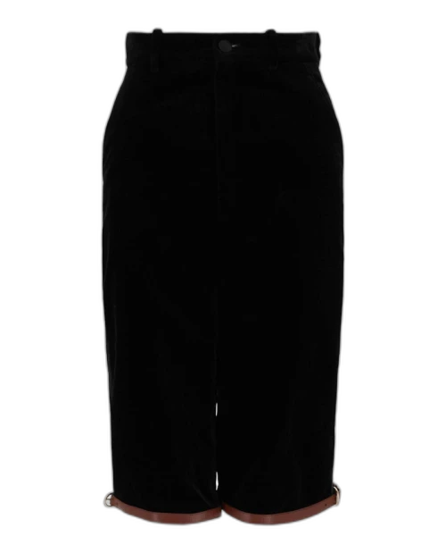 Gucci Velvet Riding Shorts Black