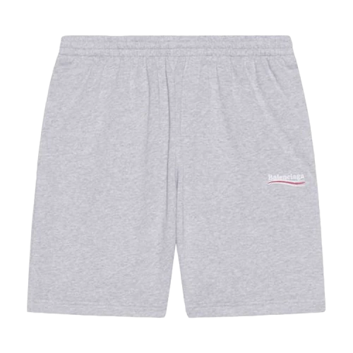 Balenciaga Campaign Logo Oversized Sweat Shorts 'Heather Grey/Red/White'