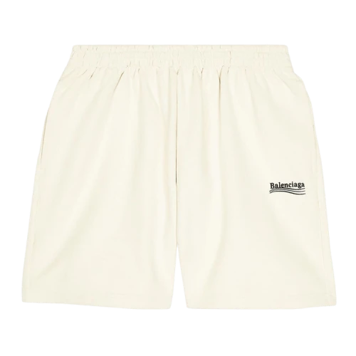 Balenciaga Campaign Logo Oversized Sweat Shorts 'Cream/Black/Blue'