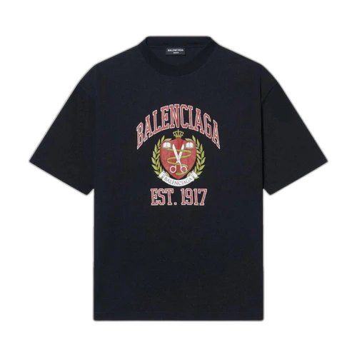 Balenciaga Oversized T-Shirt 'Marine Blue/Red'