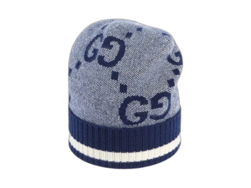 Gucci GG Knit Cashmere Beanie Blue