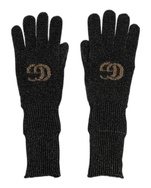 Gucci Double G Logo Lurex Gloves Grey