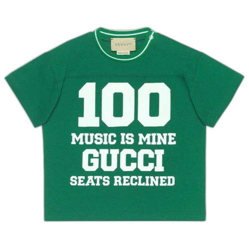 Gucci Kids Graphic Printed Short-Sleeve Shirt 'Green'