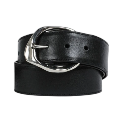 Alexander McQueen Long Molt Leather Belt Black