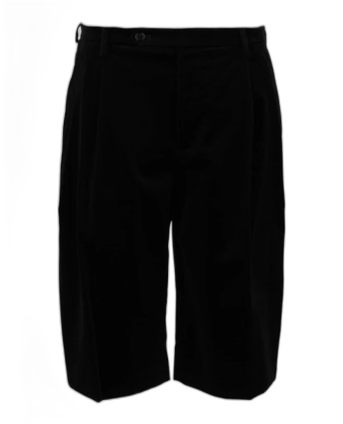 Gucci Velvet Pleat-Front Shorts Black