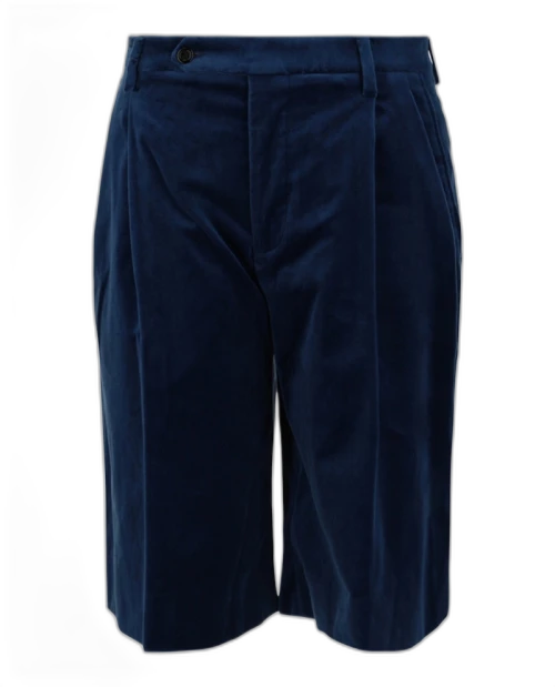 Gucci Pleated Velvet Shorts Blue