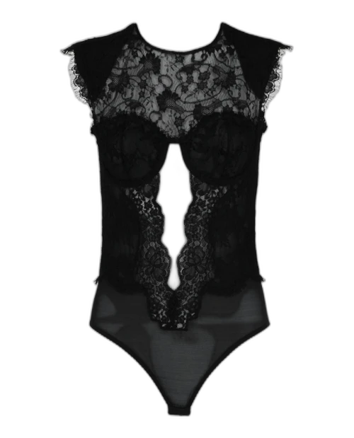 Gucci Floral Lace Bodysuit Black