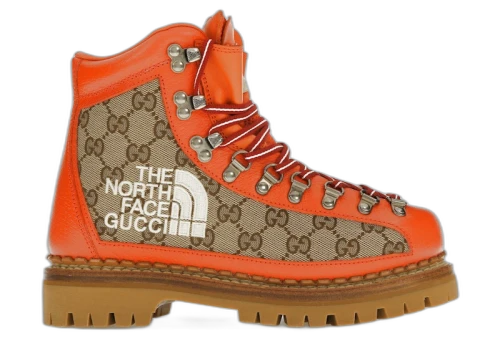 Gucci x The North Face Canvas Leather Boot Beige Orange (Women's)