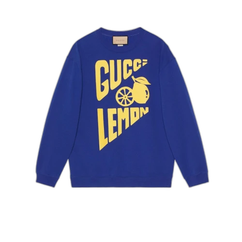 Gucci Lemon Print Sweatshirt Blue